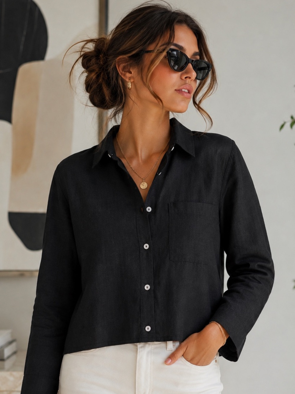 New! Madewell Straight-Hem Shirt in Linen Cotton Blend